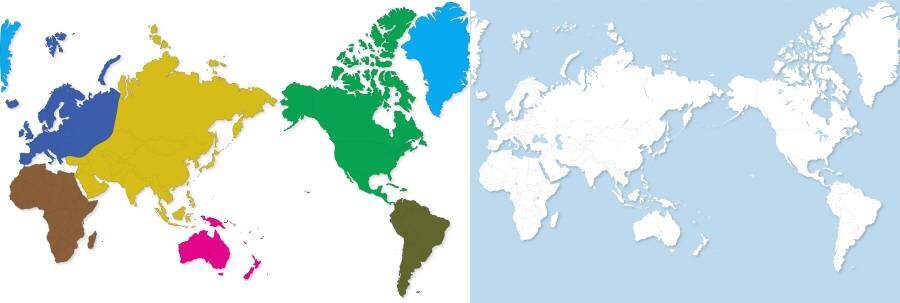 크기변환 세계 지도 대륙 윤곽