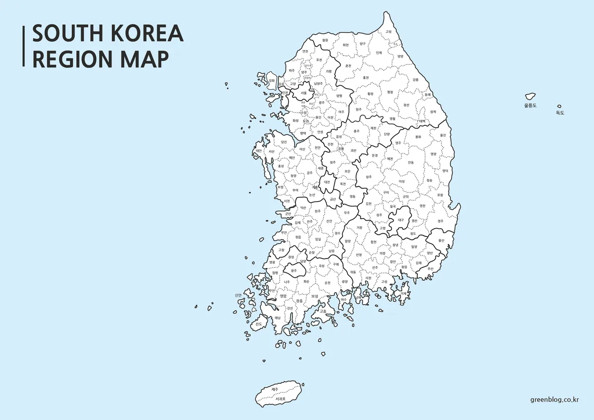 우리나라 지도 5종 모음 | 고해상도 이미지 다운로드