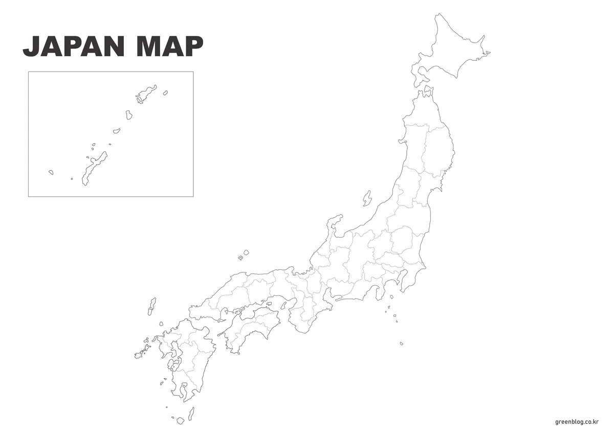 일본 지도 윤곽선