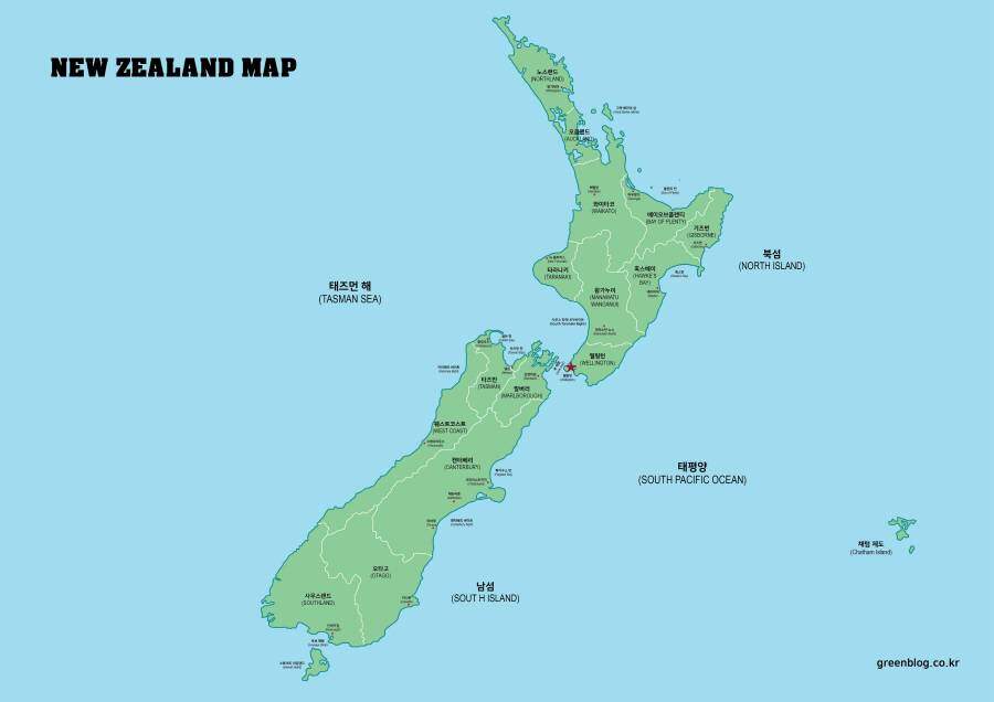 뉴질랜드 지도