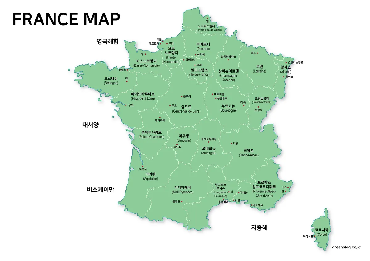 프랑스 지도 대표 이미지