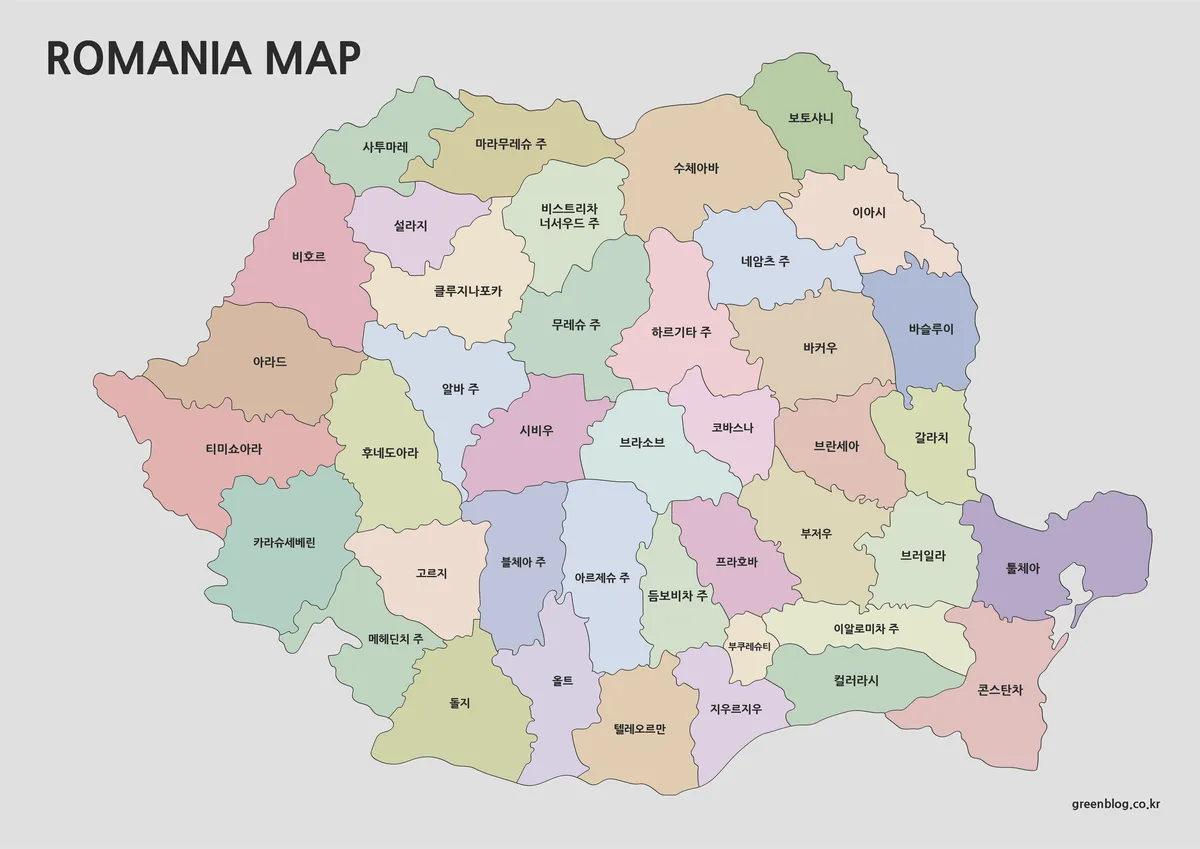 루마니아 지도 대표 이미지