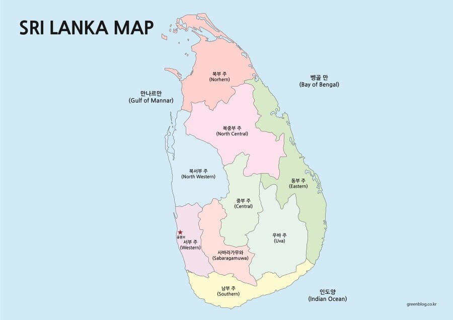 스리랑카 지도