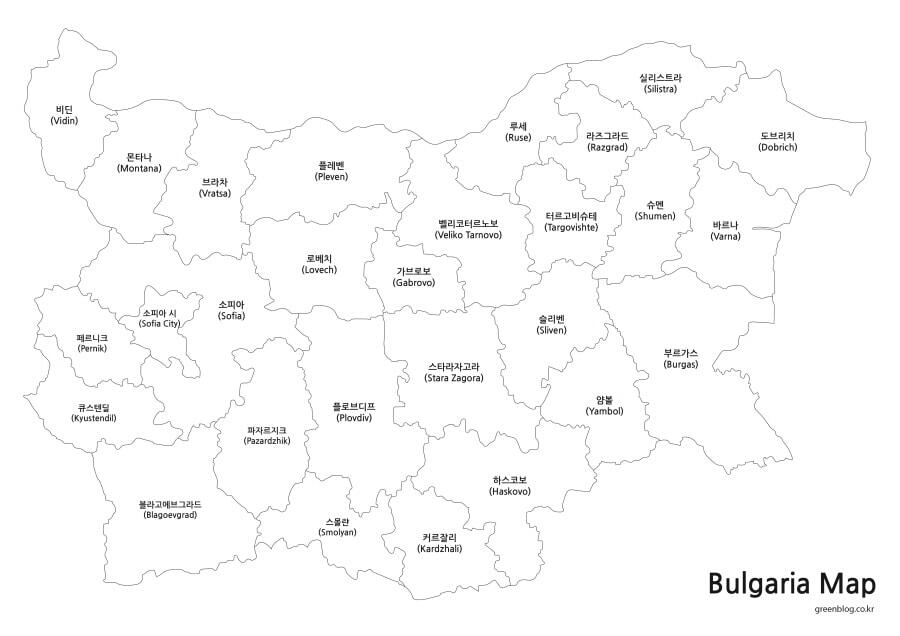 불가리아 지도