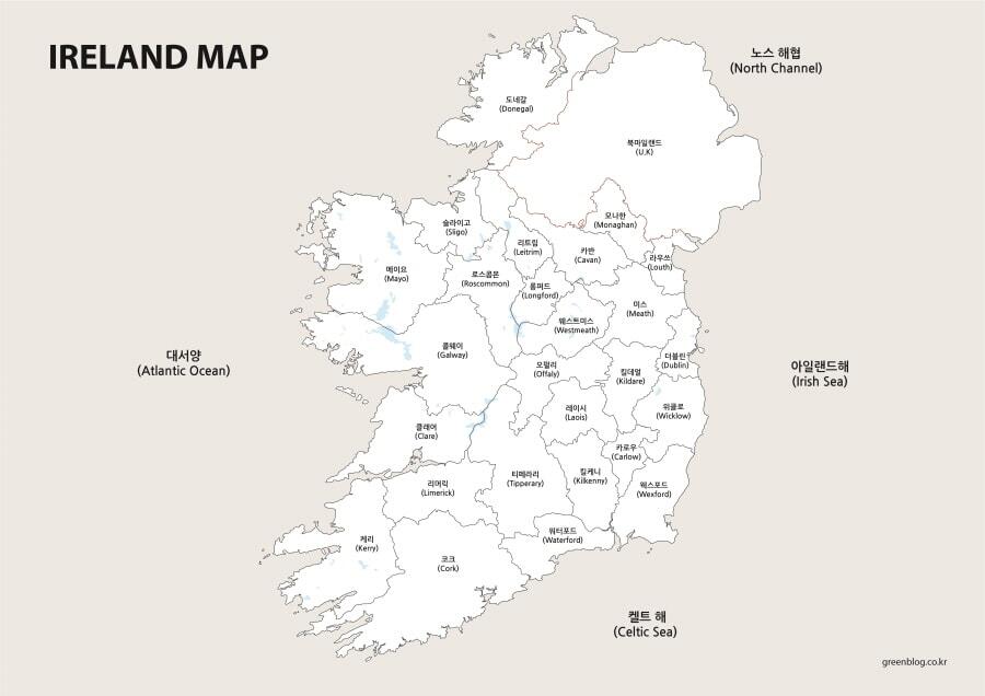 아일랜드 지도