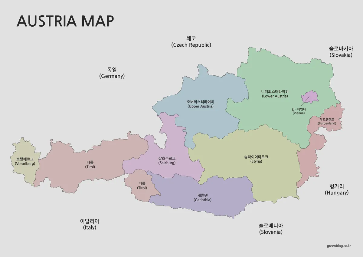 오스트리아 지도 대표 이미지