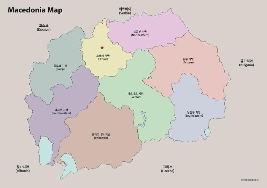 북마케도니아 지도