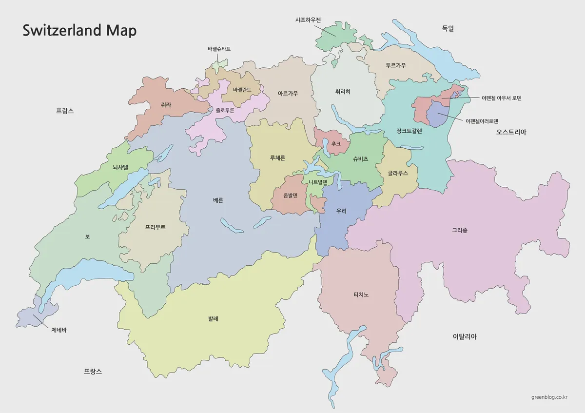 스위스 지도 대표 이미지