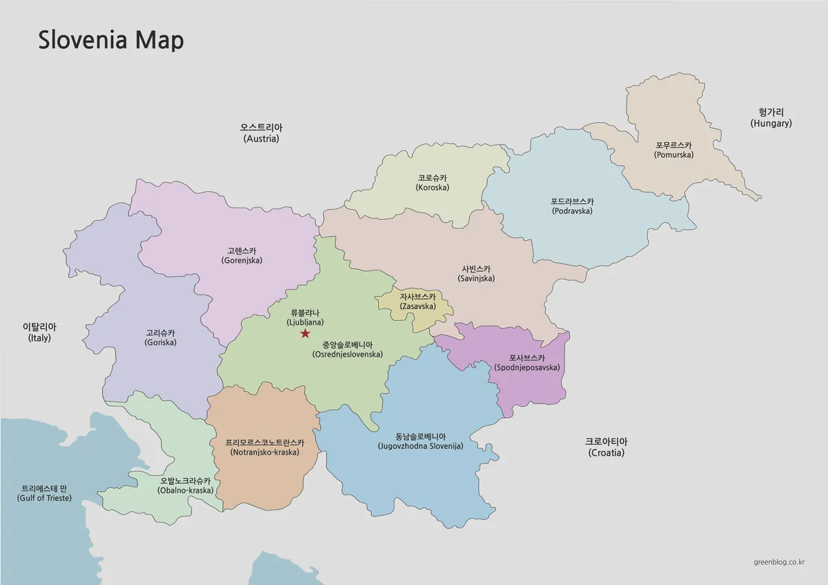 슬로베니아 지도 대표 이미지
