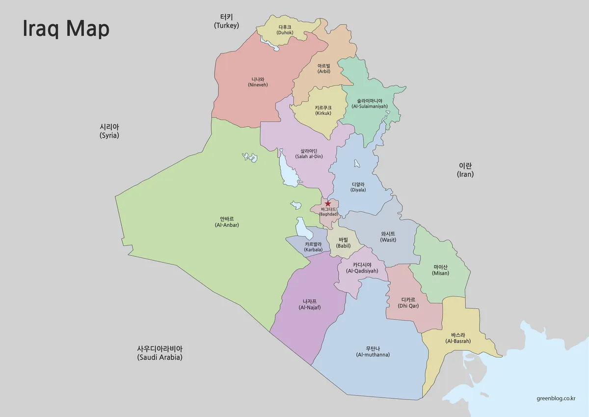 이라크 지도 대표 이미지