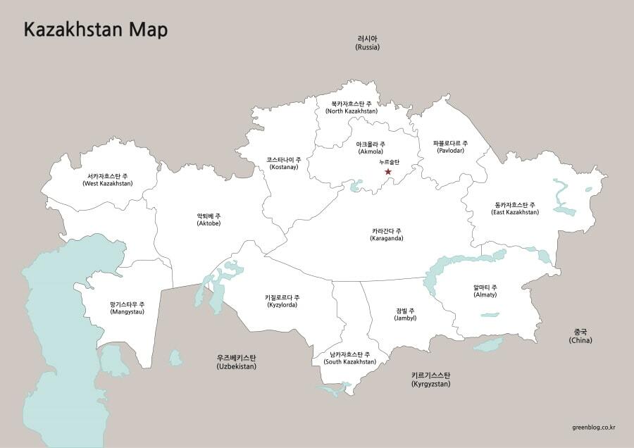 카자흐스탄 지도