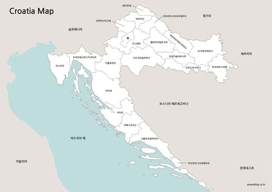 크로아티아 지도