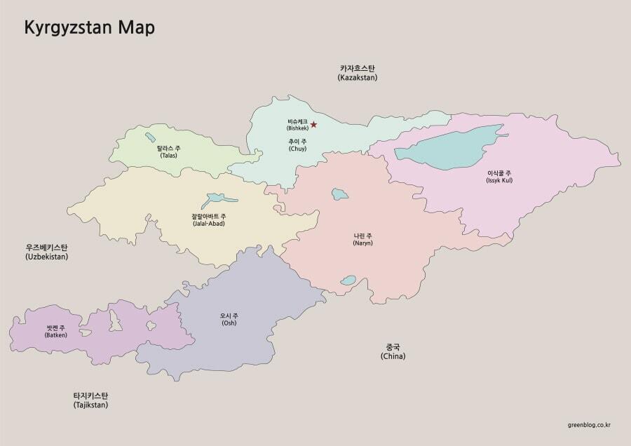 키르기스스탄 지도