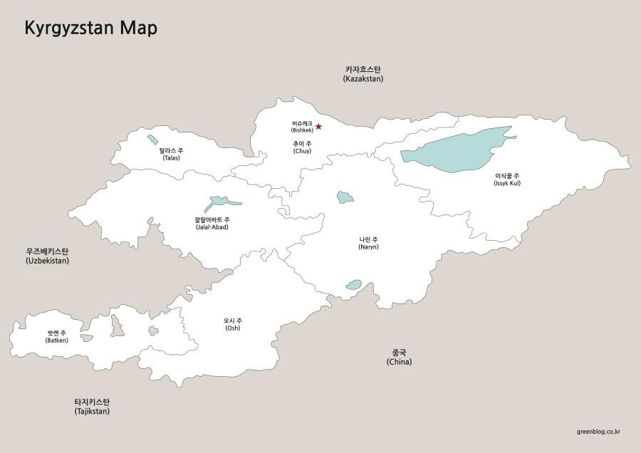 키르기스스탄 지도