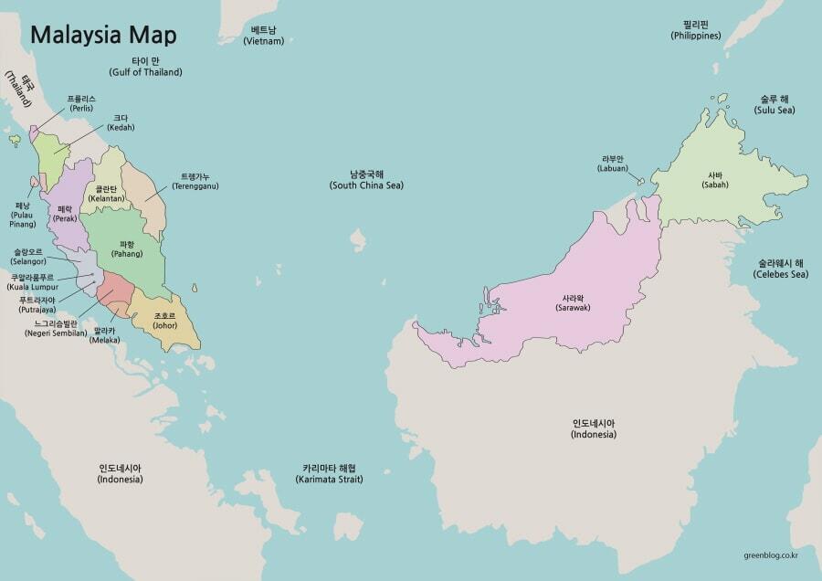 Malaysia map in different language