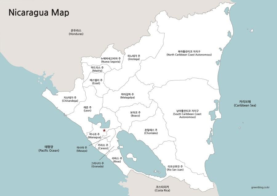 니카라과 지도