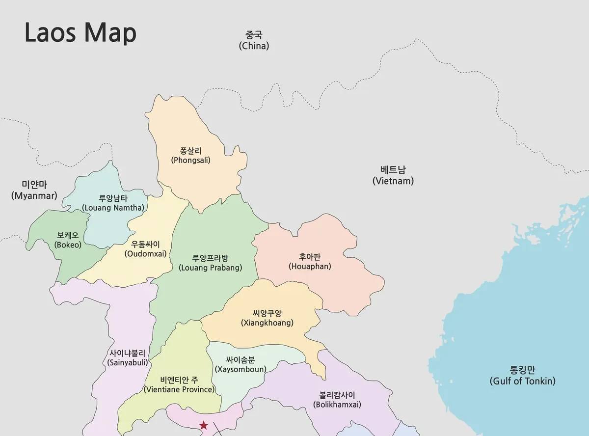라오스 지도 대표 이미지