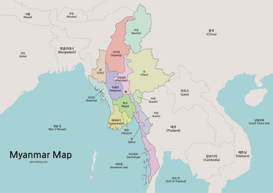 미얀마 지도