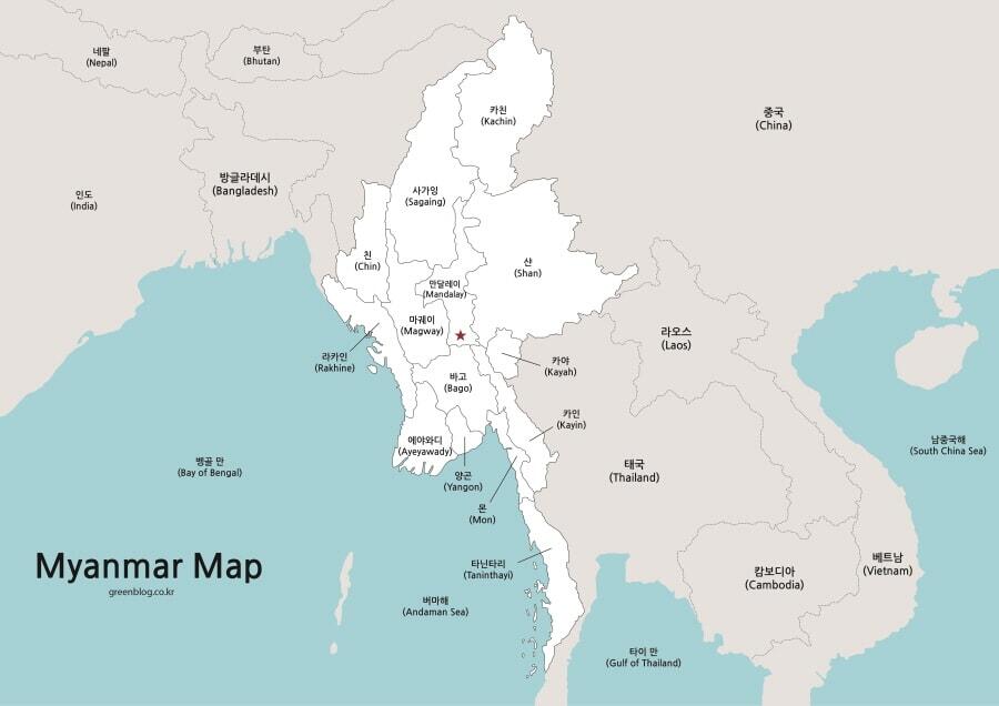 미얀마 지도