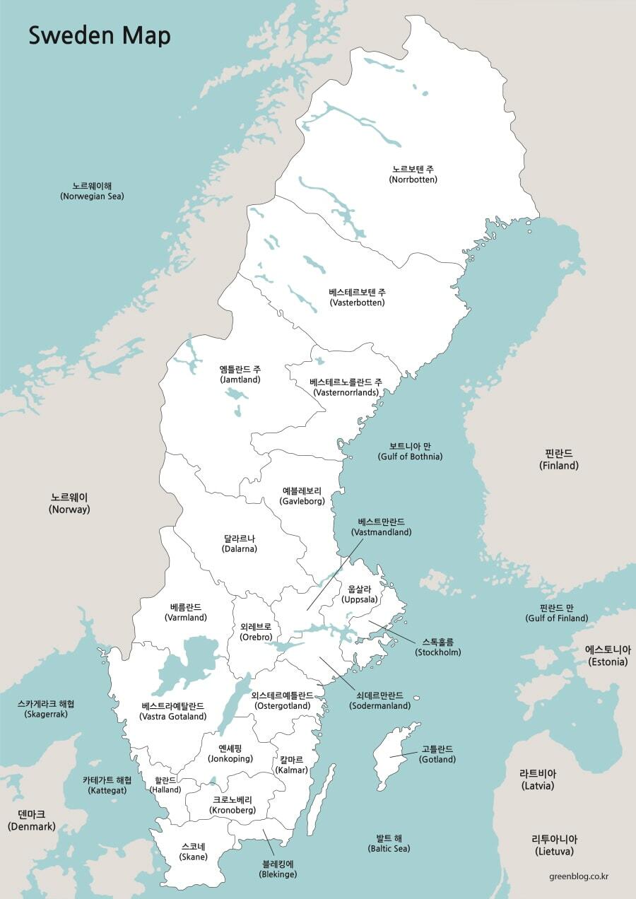 스웨덴 지도