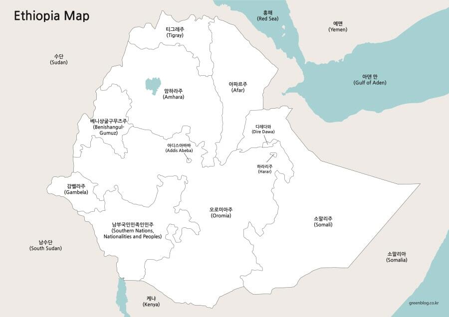 에티오피아 지도