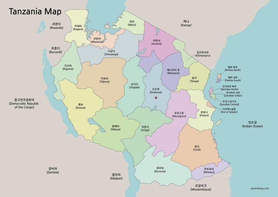 탄자니아 지도