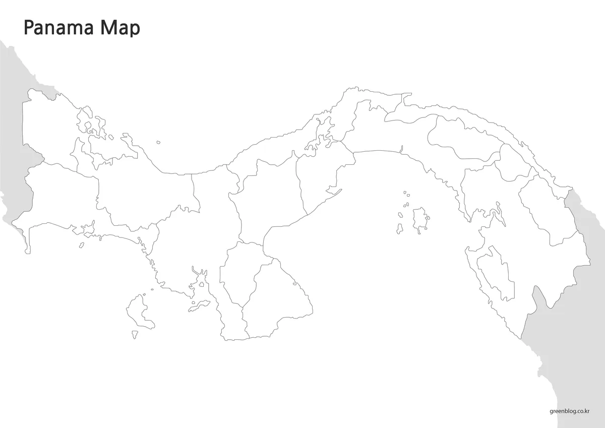 파나마 윤곽선 지도 라인 지도 이미지