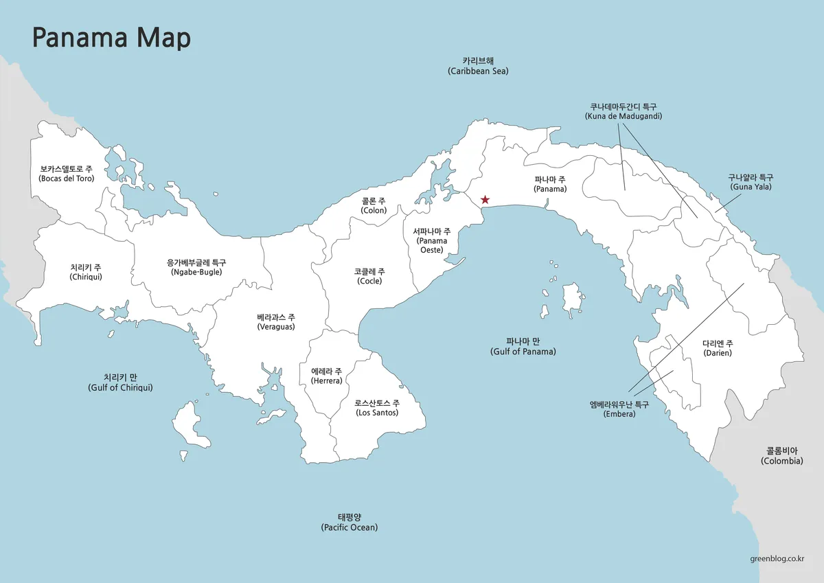 파나마 기본 지도 인쇄용 이미지