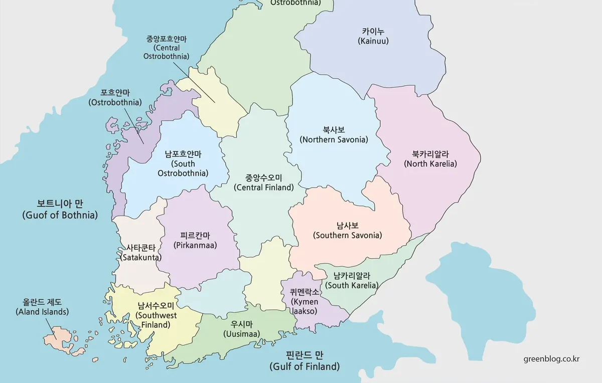 핀란드 지도 대표 이미지