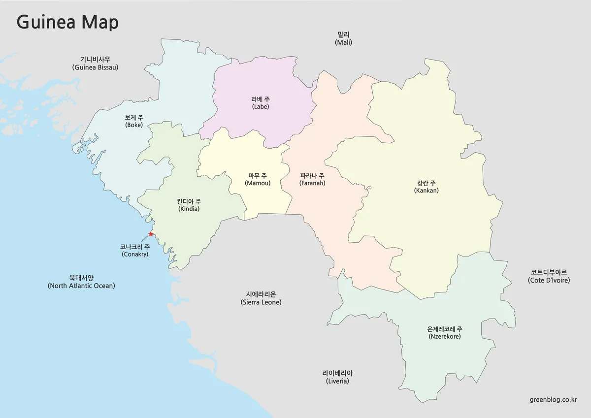 기니 지도 대표 이미지
