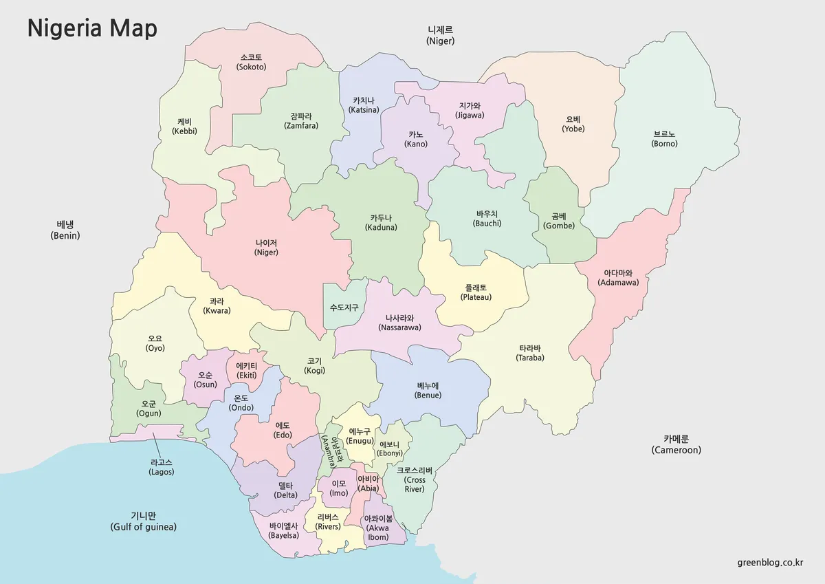 나이지리아 지도 대표 이미지