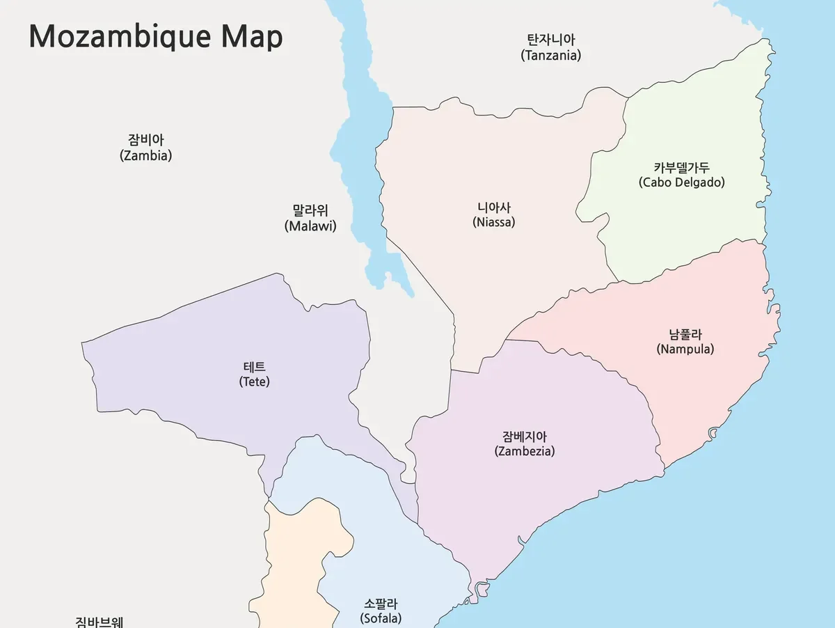 모잠비크 지도 대표 이미지