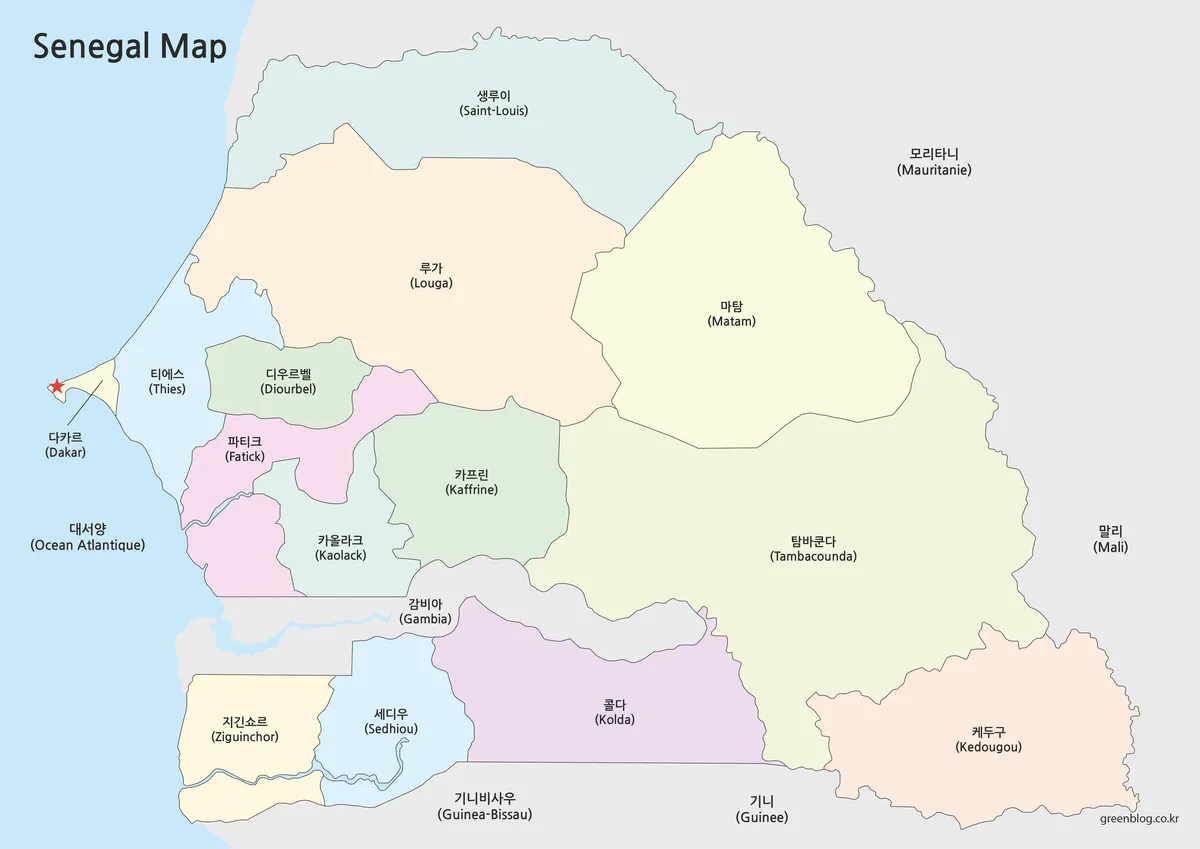 세네갈 지도 대표 이미지