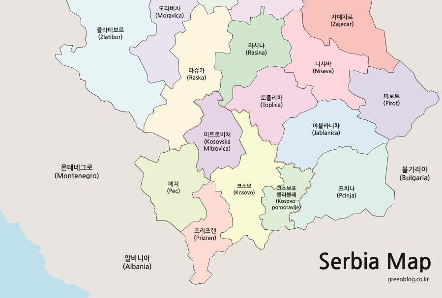 세르비아 지도