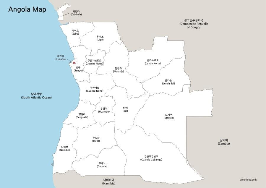 앙골라 지도