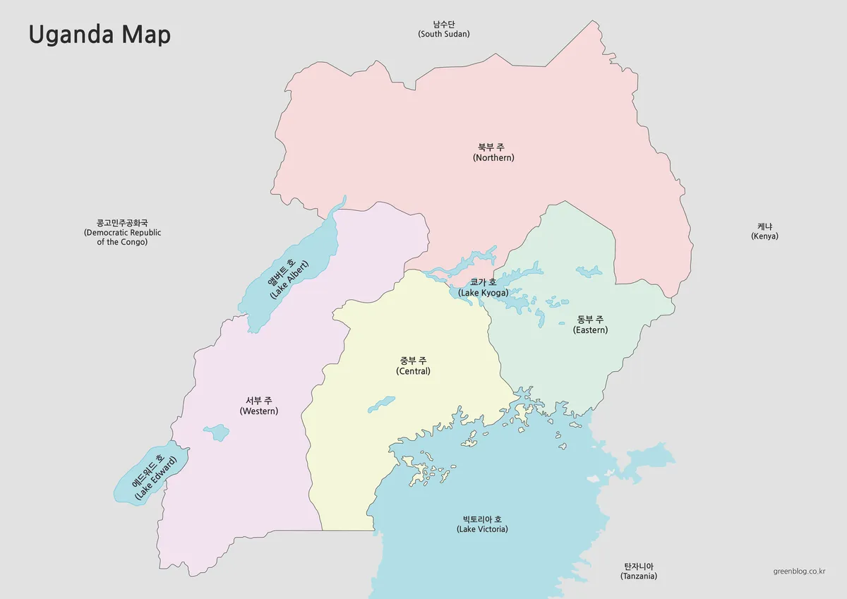 우간다 지도 대표 이미지