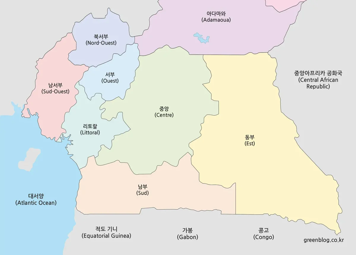 카메룬 지도 대표 이미지