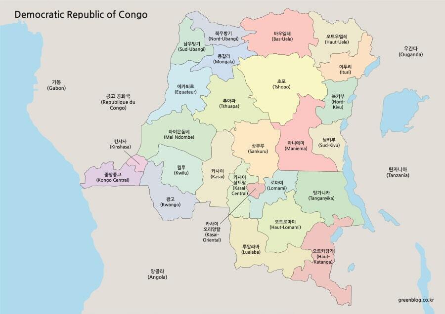 콩고민주공화국 지도
