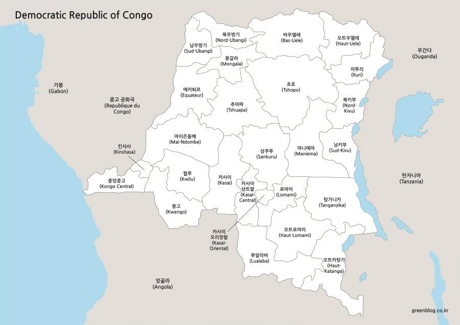 콩고민주공화국 지도