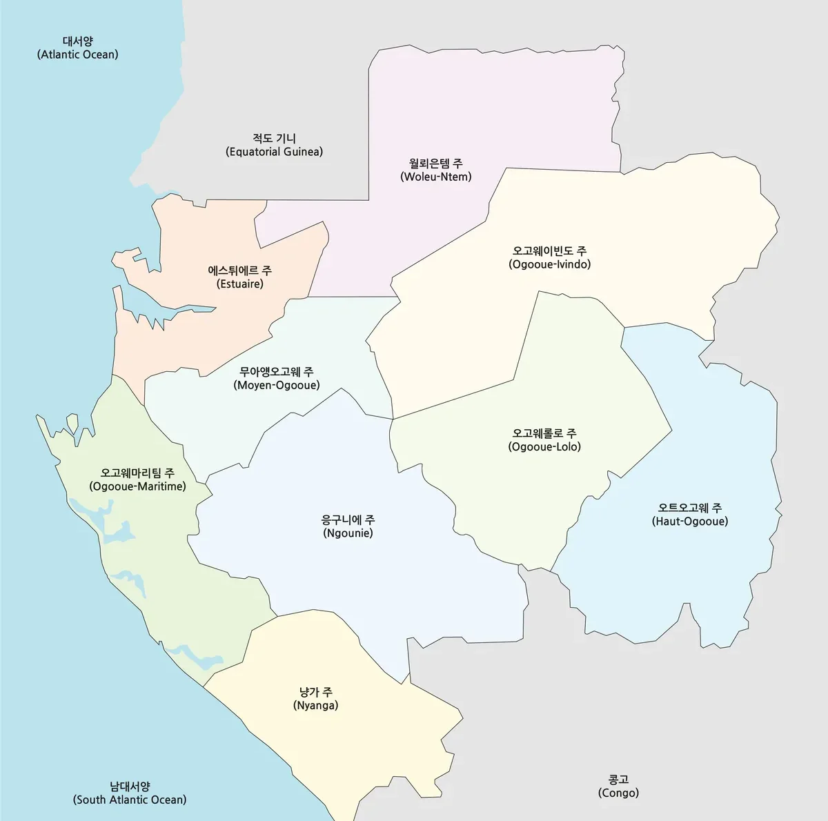 가봉 지도 대표 이미지