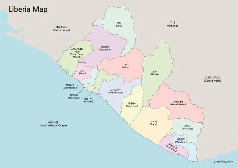 라이베리아 지도