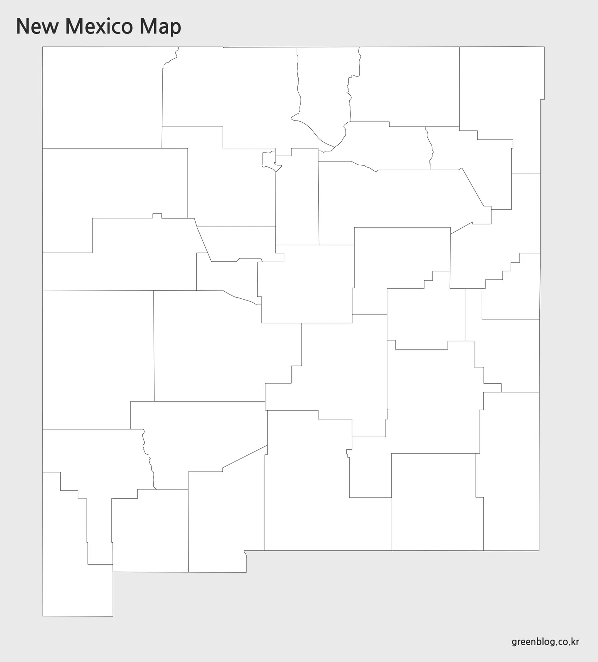 뉴멕시코 윤곽선 지도 편집용 이미지