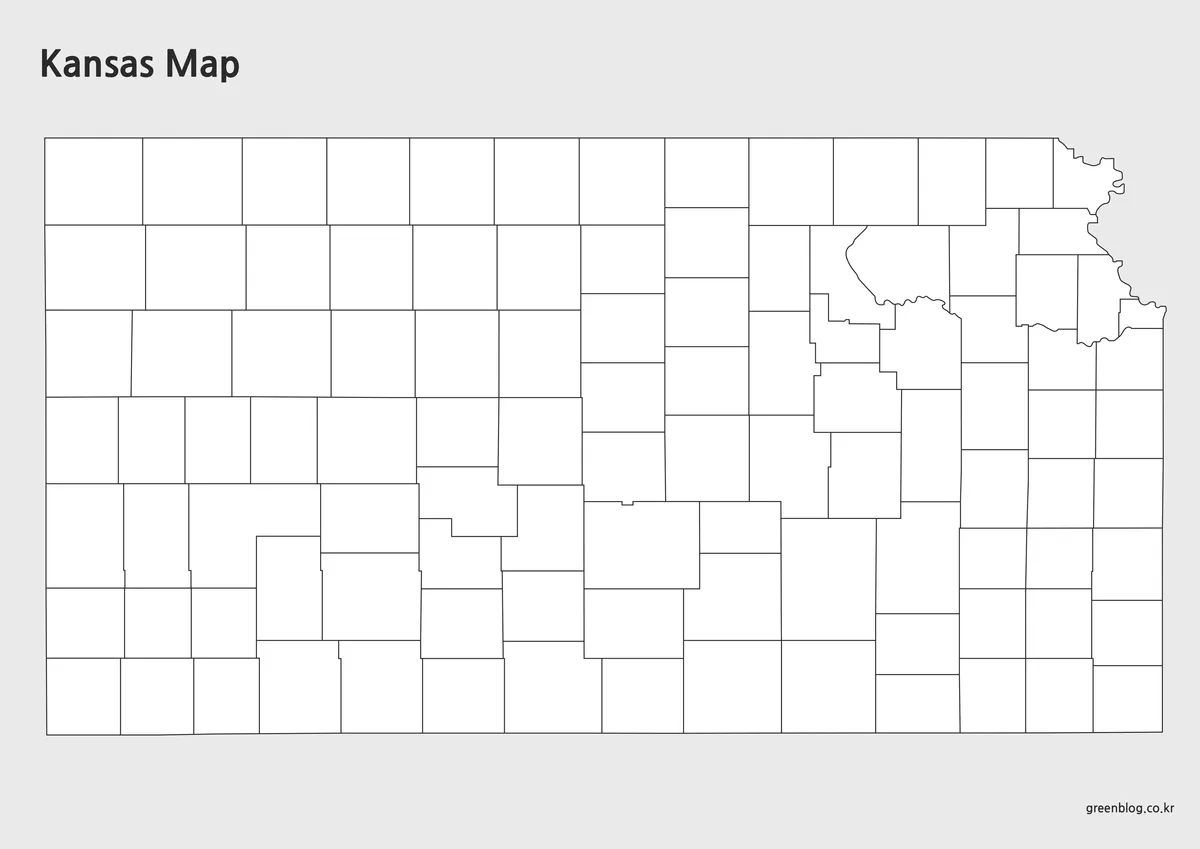 캔자스 윤곽선 지도 편집용 이미지