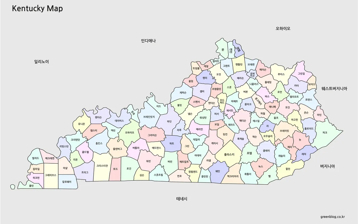 켄터키 지도 대표 이미지
