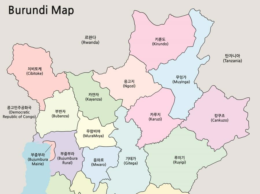 부룬디 지도