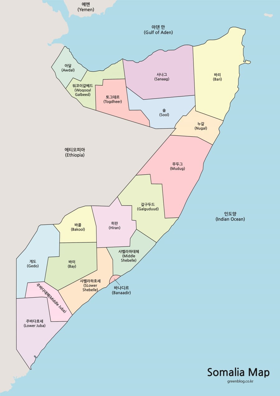 소말리아 지도