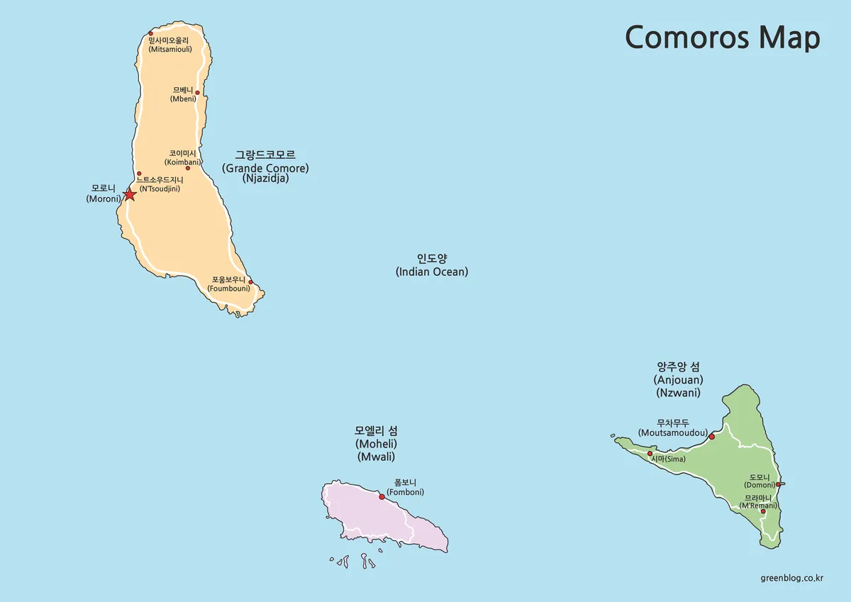 코모로 지도 대표 이미지