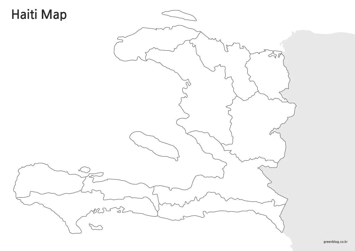 아이티 지도 윤곽선 라인 지도