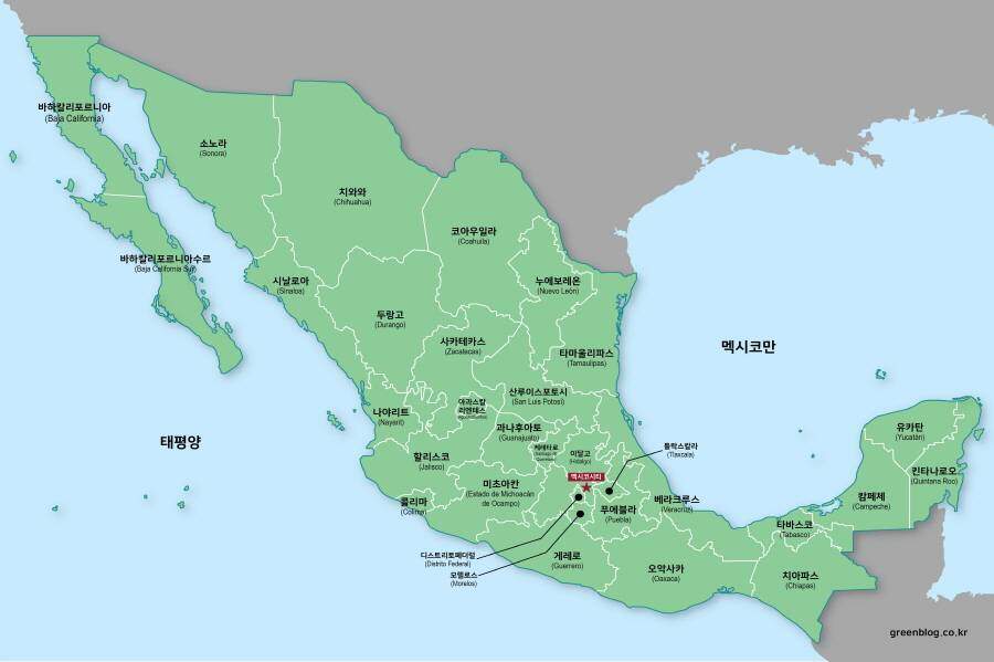 멕시코 지도 고화질