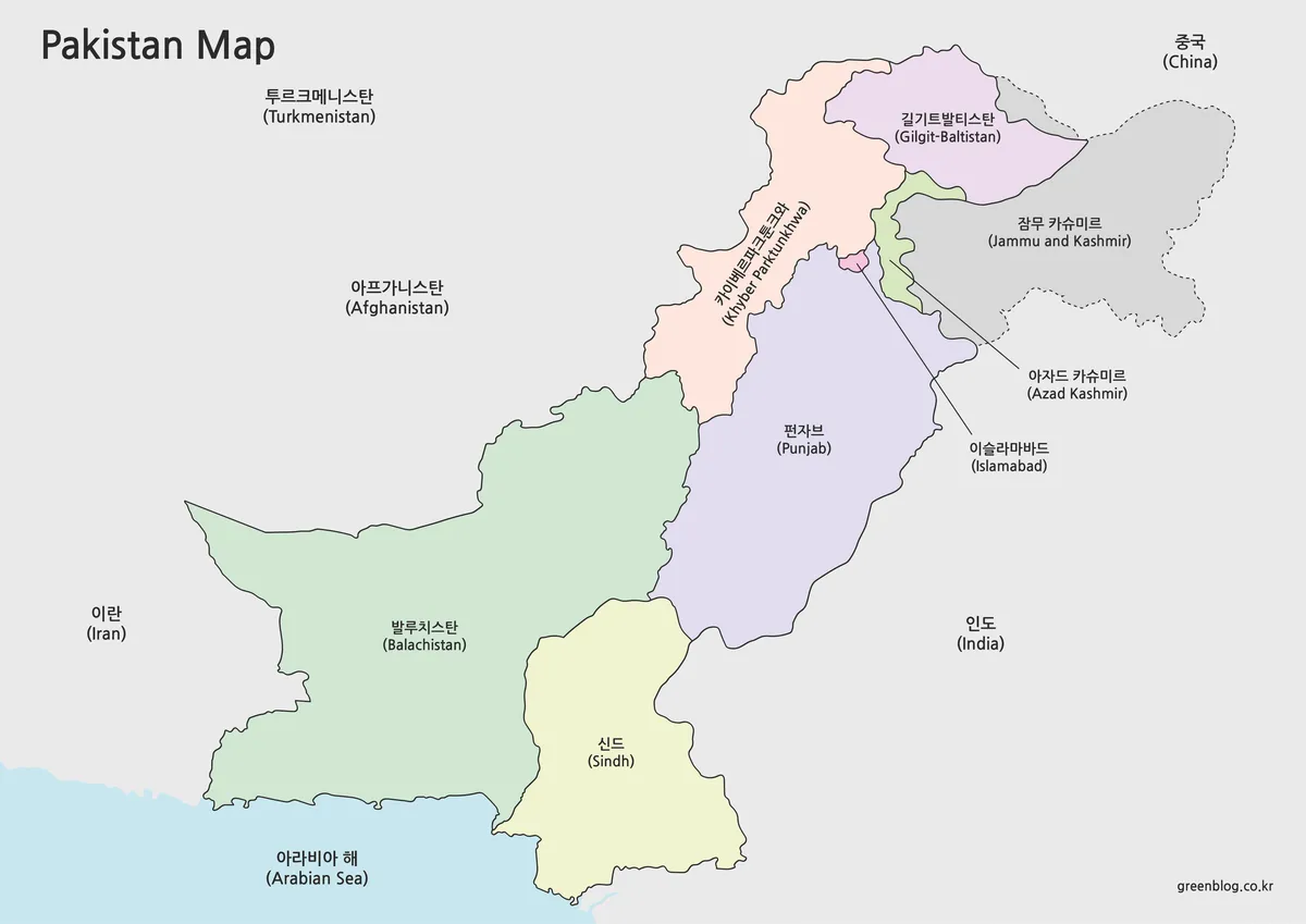 파키스탄 지도 대표 이미지